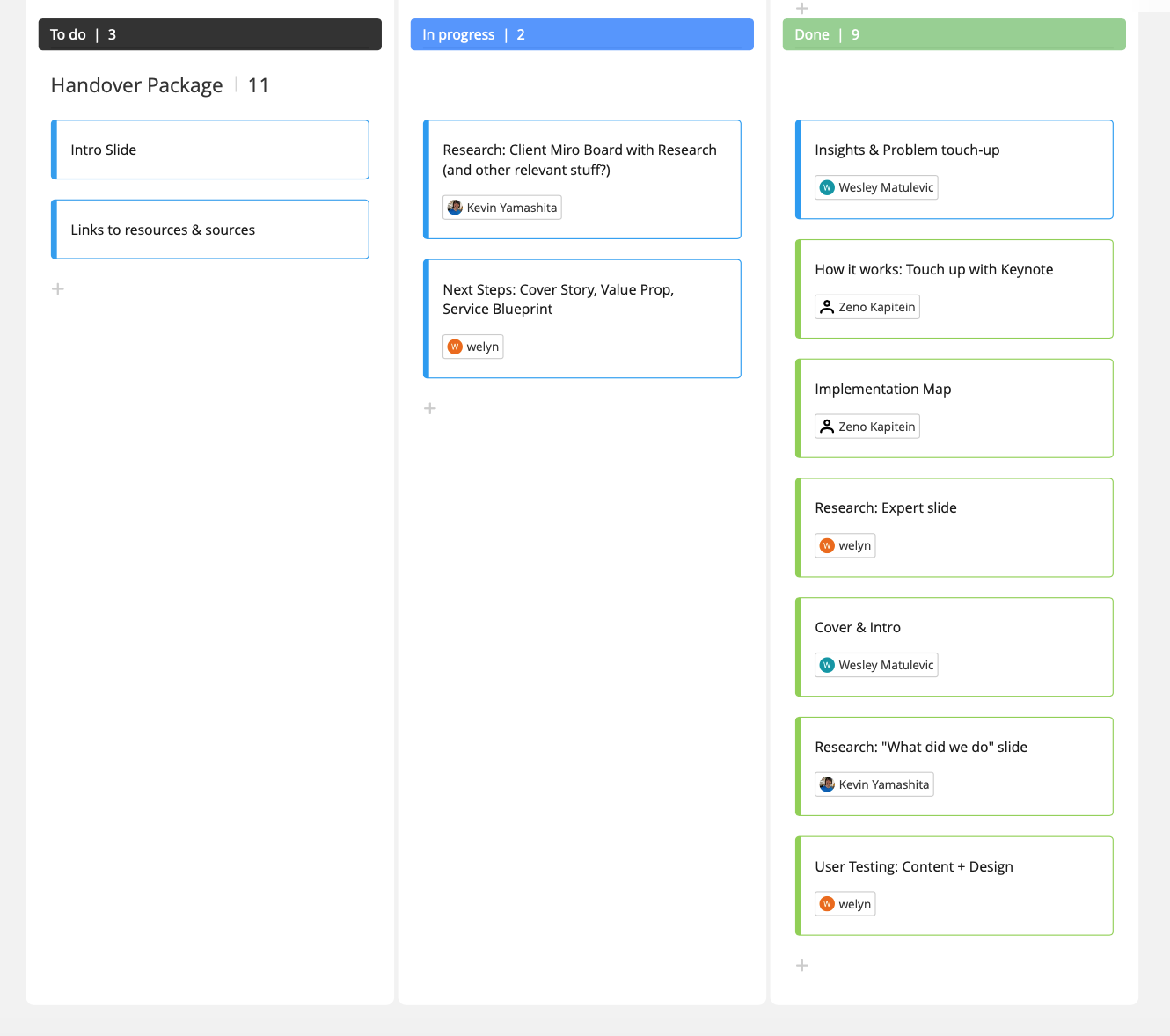 Example of a Kanban board ,[object Object]